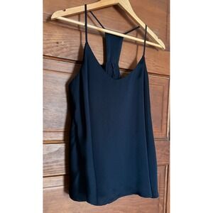 Cupcakes and Cashmere Black Draped Racerback Camisole Top CIH204643